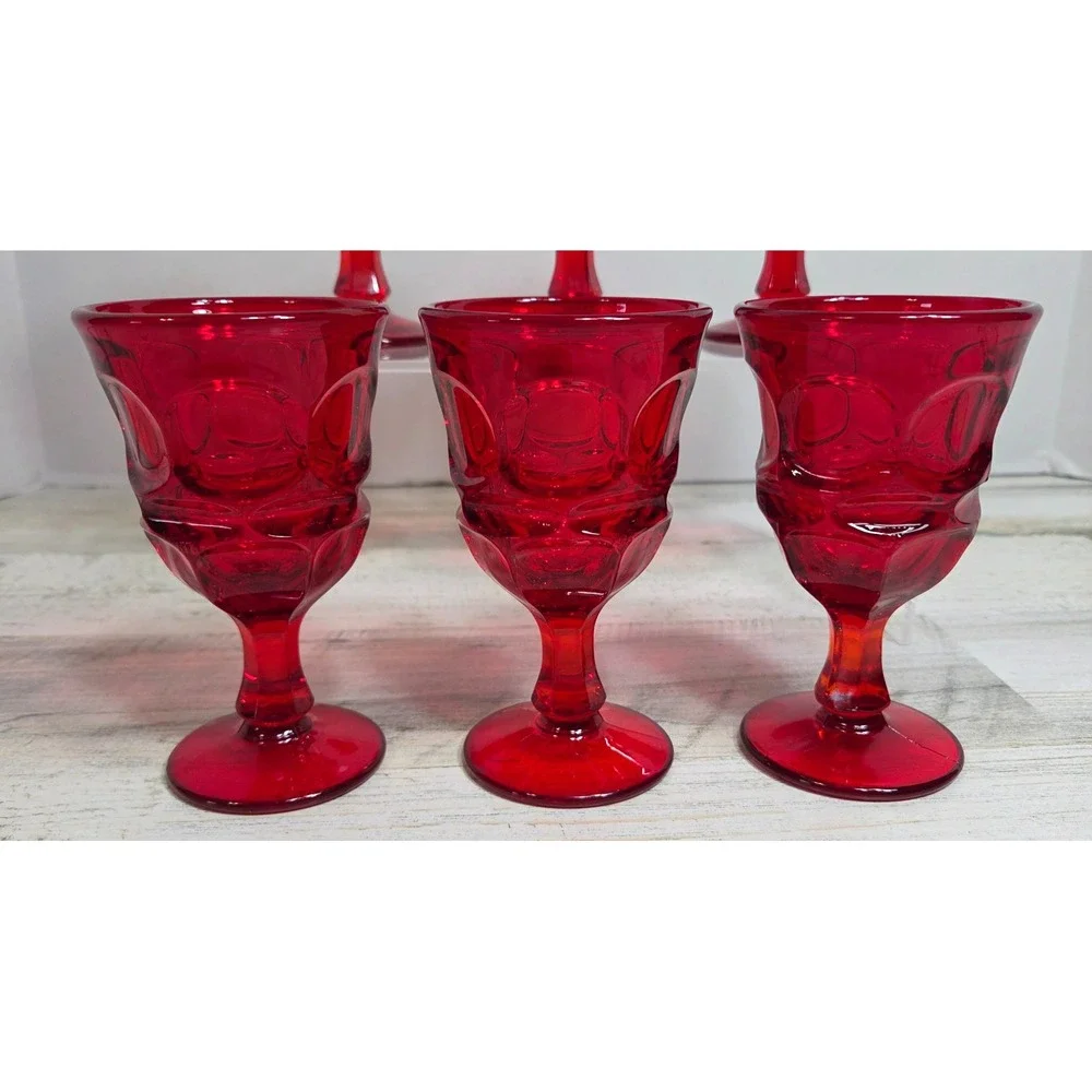 Fostoria Argus Ruby Red WineGlass Goblet 4.75